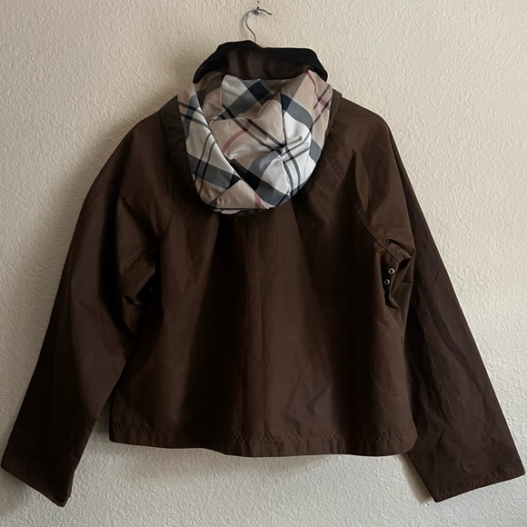 Women's BARBOUR MYRA BROWN WAX TOGGLE TARTAN JACKET $470 US8 NEW - Picture 7 of 7